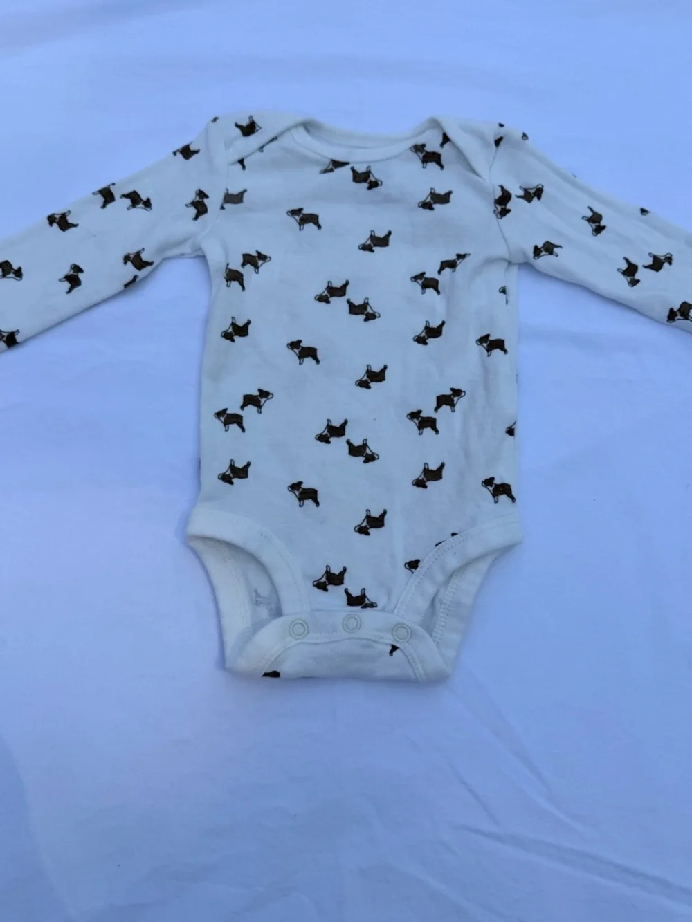 NEWBORN Carter's Brown, Cream & White Striped and Fox Print Baby Bodysuits